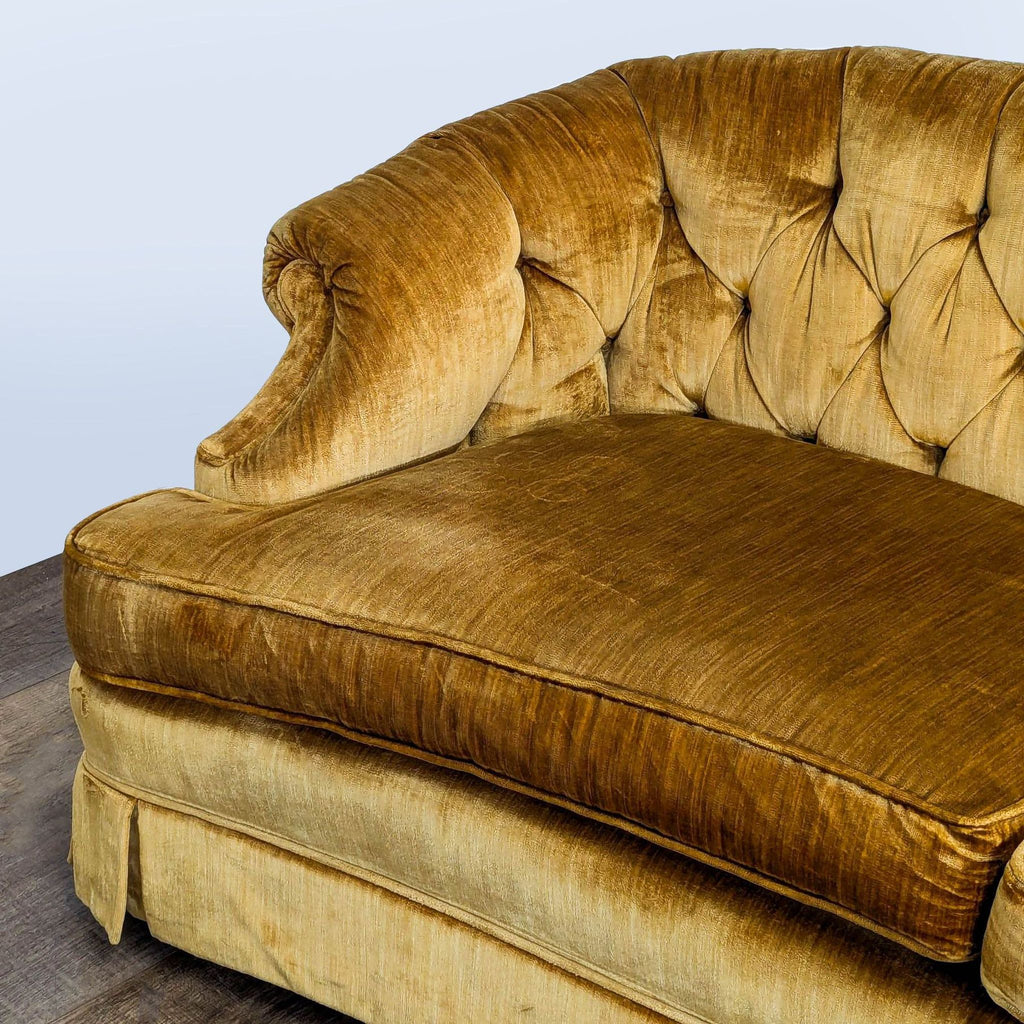 Hollywood Regency Style Gold Velour Sofa