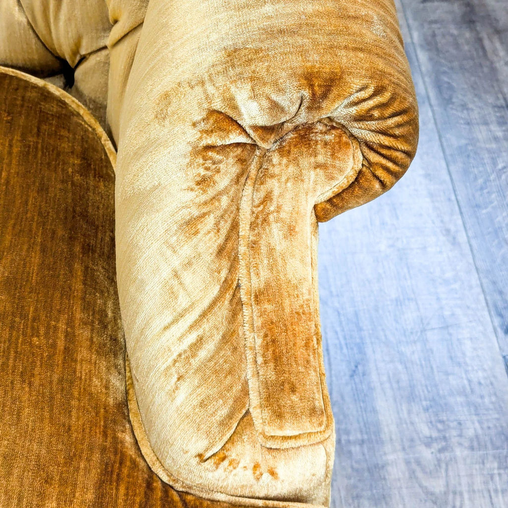 Hollywood Regency Style Gold Velour Sofa