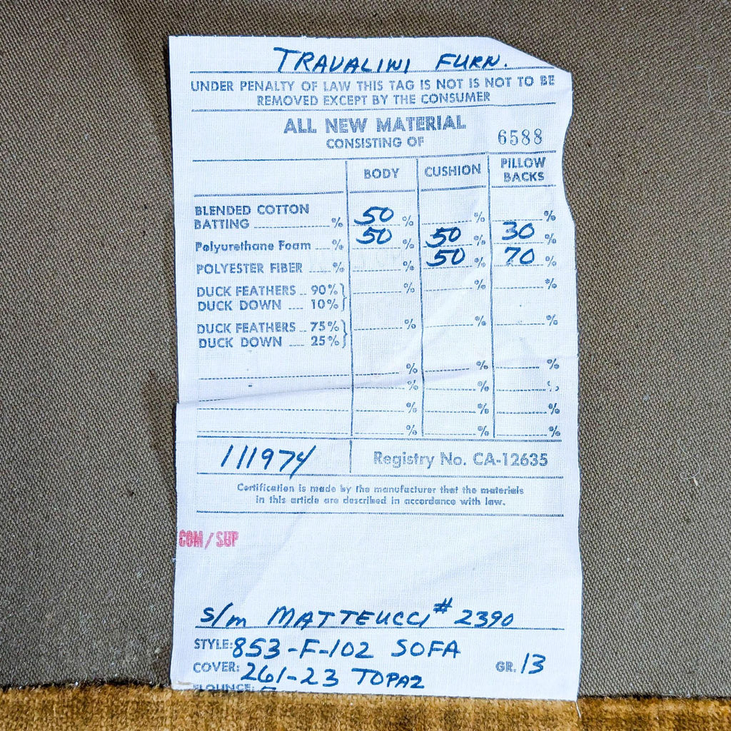 Hollywood Regency Style Gold Velour Sofa