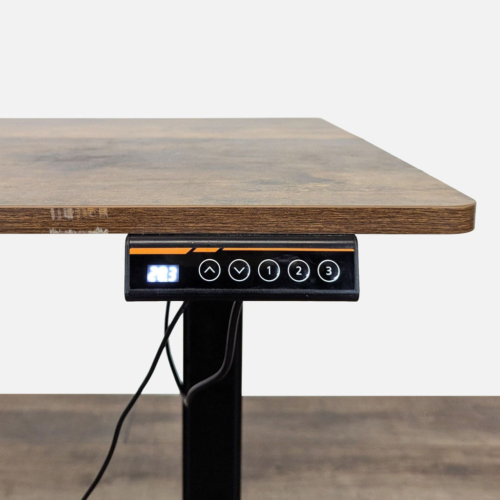 Electric Height Adjustable Standing Desk with Wood Finish