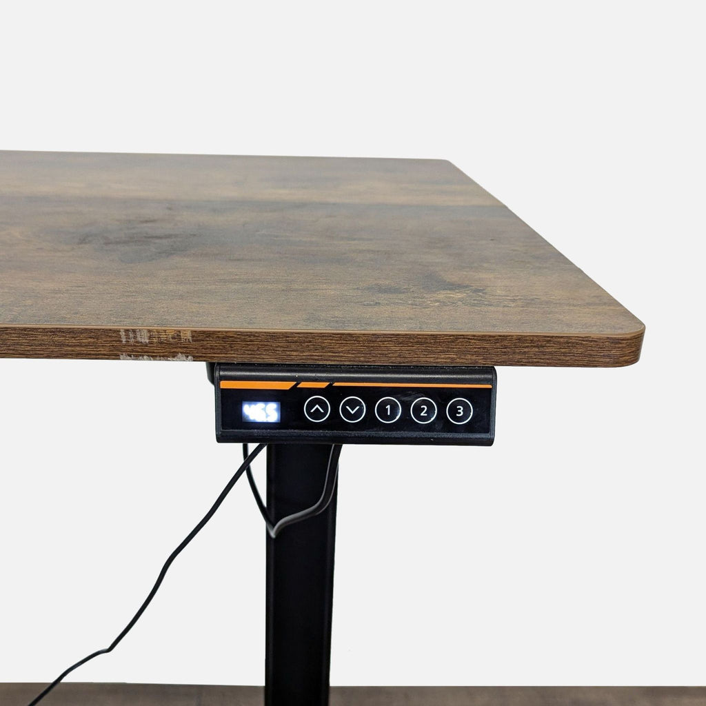 Electric Height Adjustable Standing Desk with Wood Finish