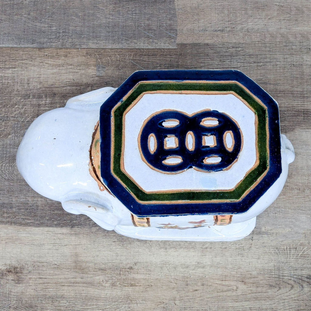 Mid-Century White Elephant Chinese Ceramic Garden Stool