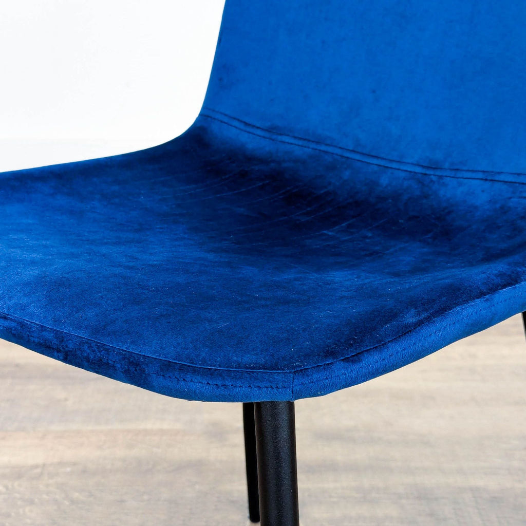 Metal and Velvet Covered Bucket Dining Chair