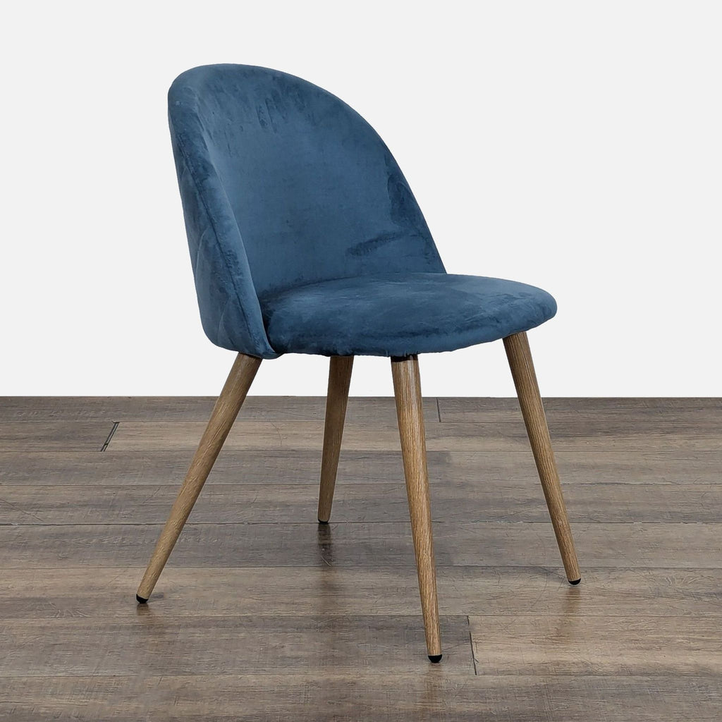 Pair of Fabric and Metal Dining Chairs