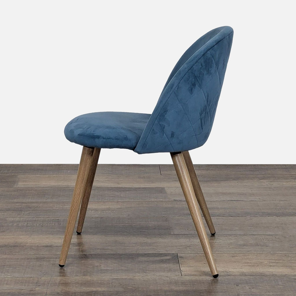 Pair of Fabric and Metal Dining Chairs