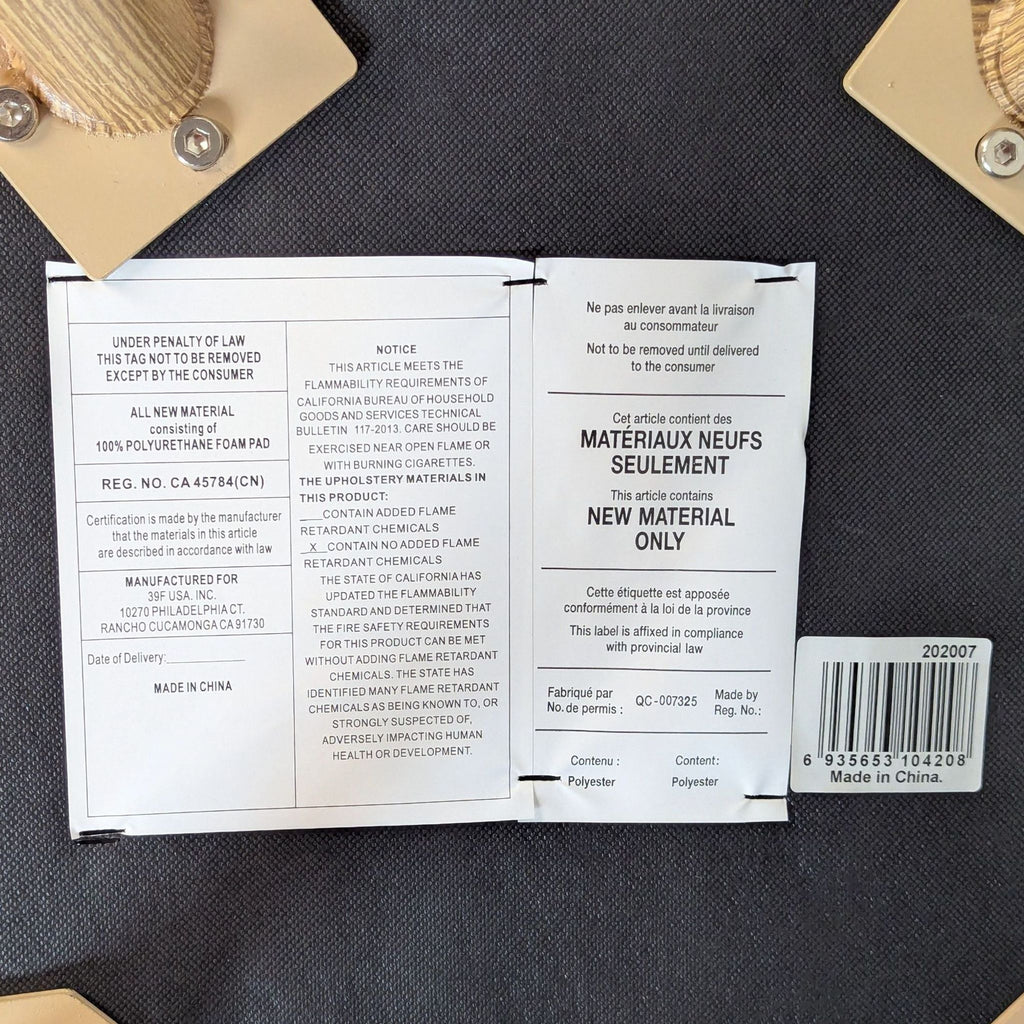 Pair of Fabric and Metal Dining Chairs