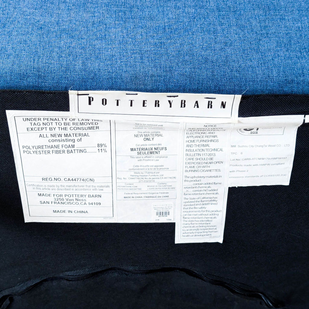 Pottery Barn Contemporary Wingback Chair