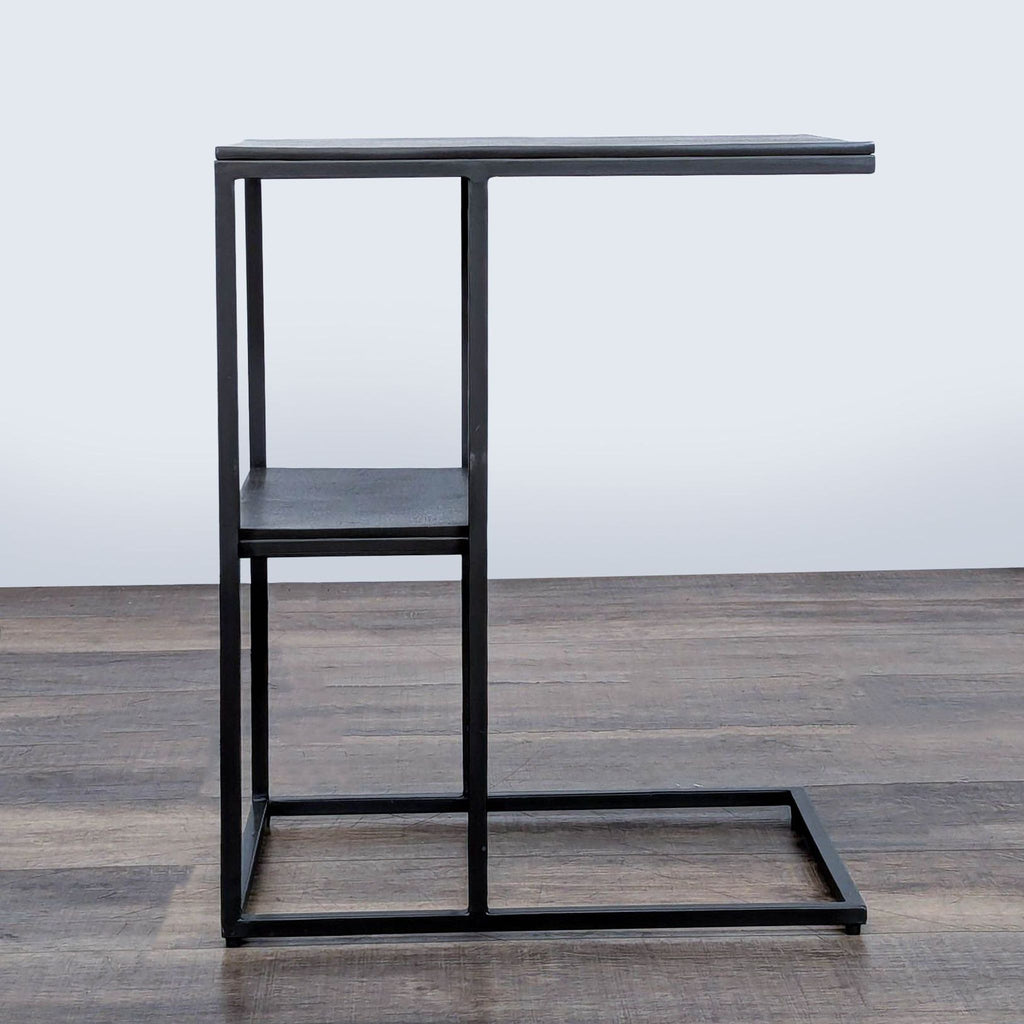 3. Sleek, rectangular side table featuring clean lines and a handcrafted bronze aluminum finish.