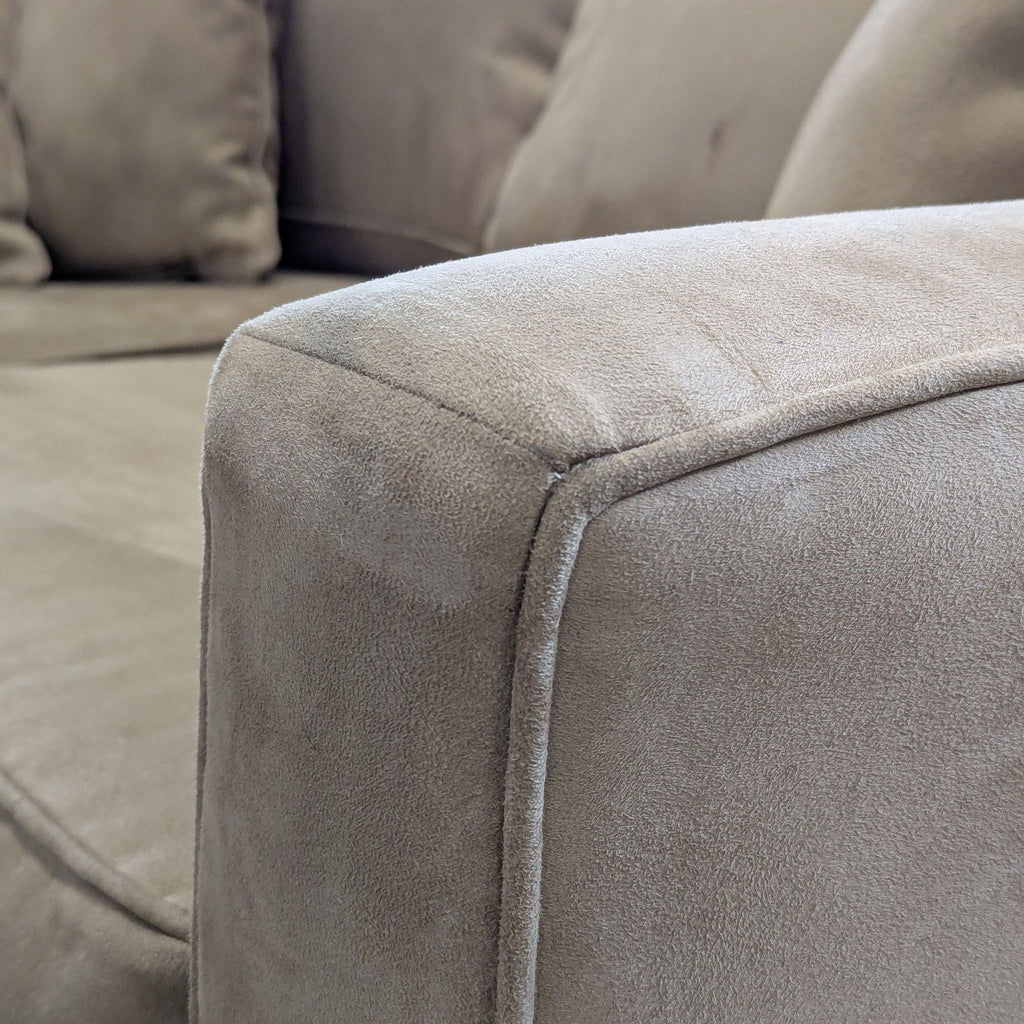 Tan Microfiber L-Shaped Sectional