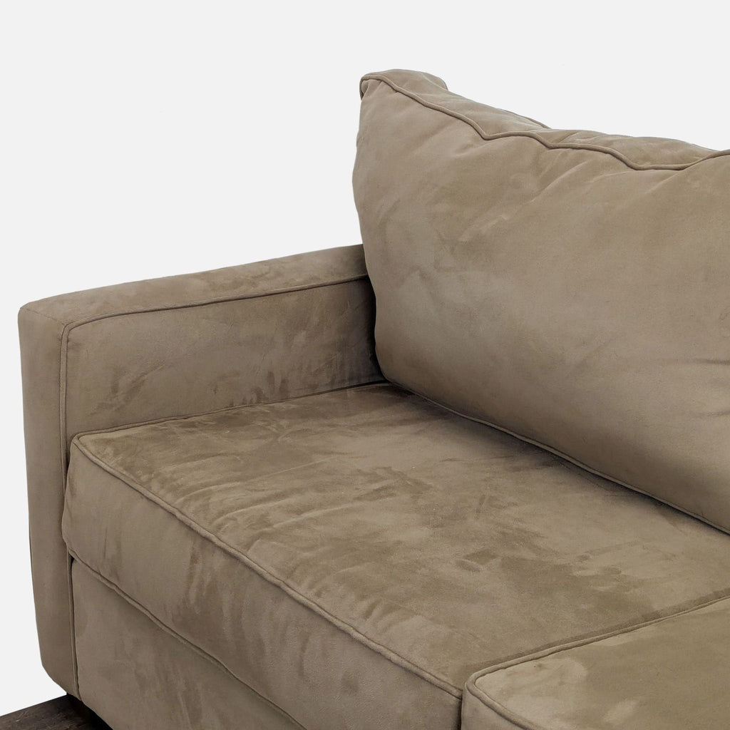 Tan Microfiber L-Shaped Sectional