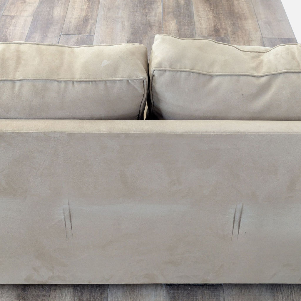 Tan Microfiber L-Shaped Sectional