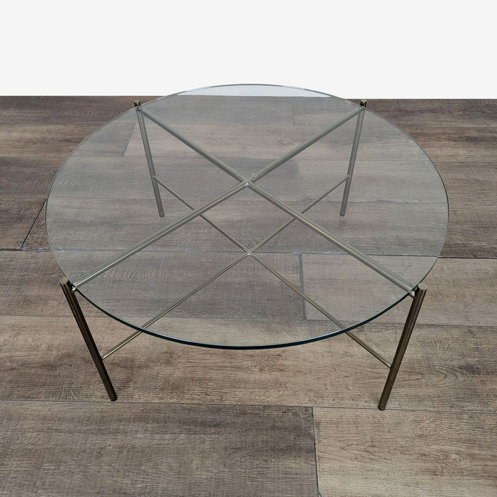 Glass Top Coffee Table on Metal Frame