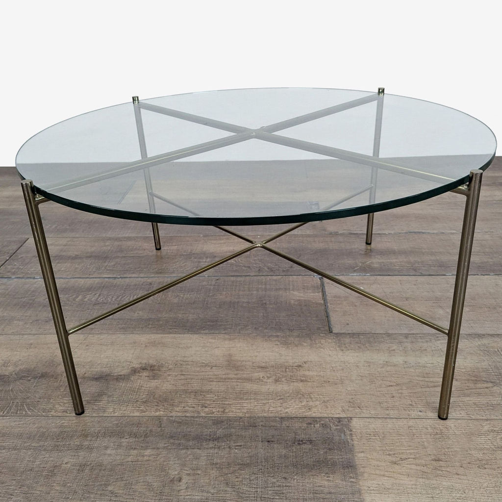 Glass Top Coffee Table on Metal Frame