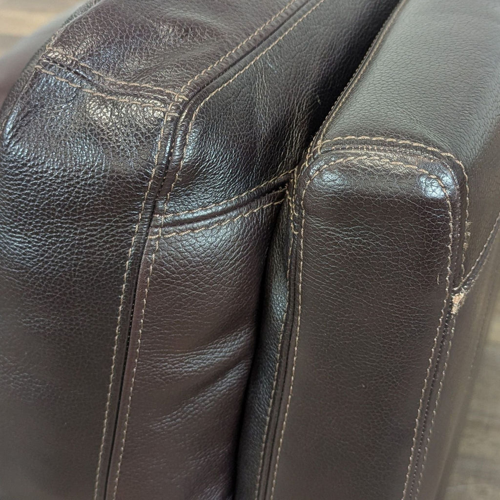 Modern 3-Seat Dark Brown Leather Sofa