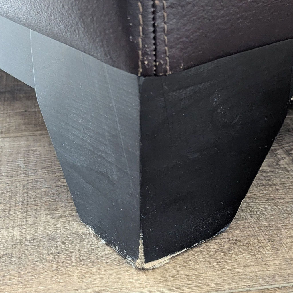 Modern 3-Seat Dark Brown Leather Sofa