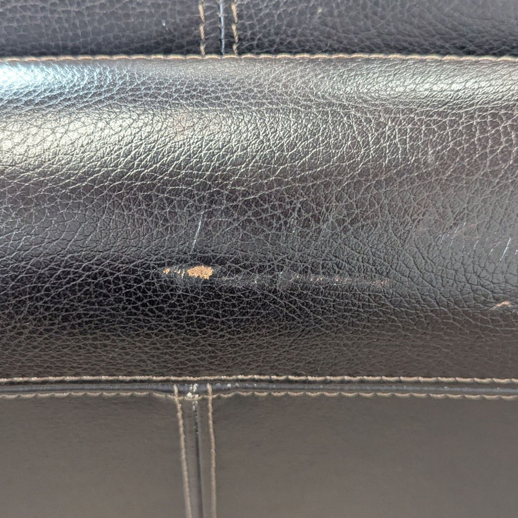 Modern 3-Seat Dark Brown Leather Sofa