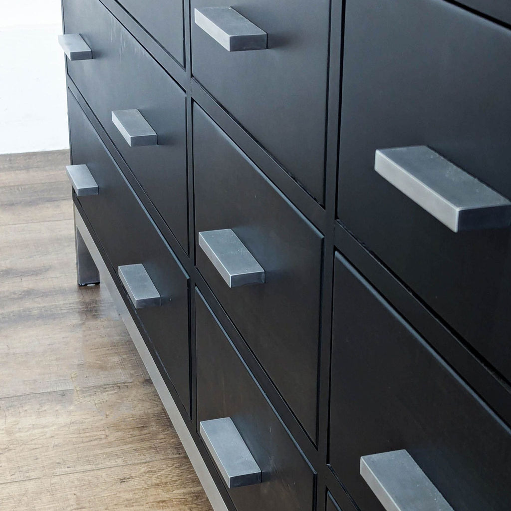 Room & Board Modern Black 9-Drawer Dresser with Metal Accents