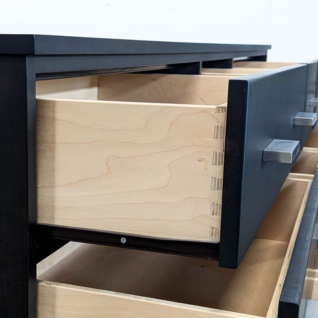 Room & Board Modern Black 9-Drawer Dresser with Metal Accents