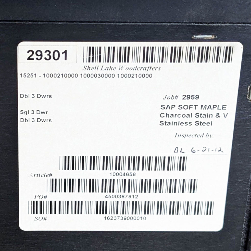 Room & Board Modern Black 9-Drawer Dresser with Metal Accents