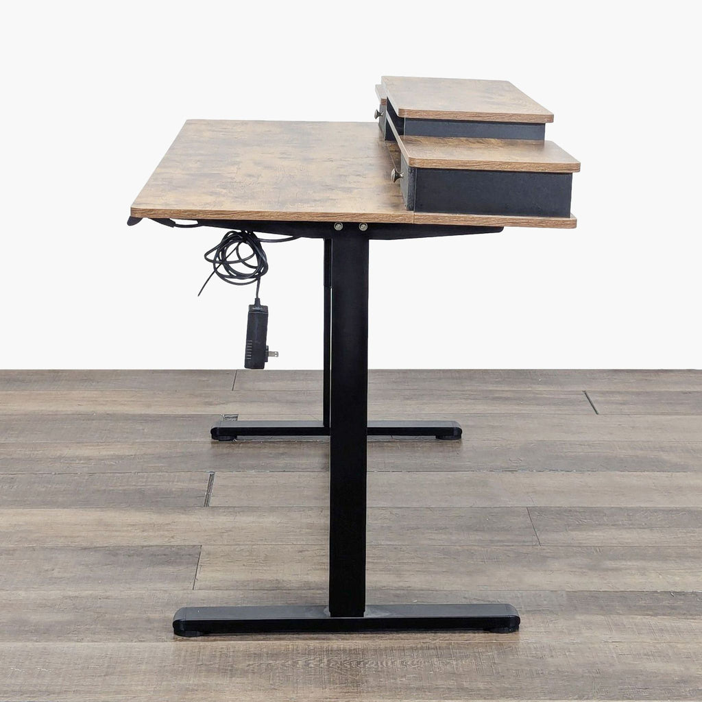 Bestqi Innovation Electric Adjustable Standing Desk with Storage