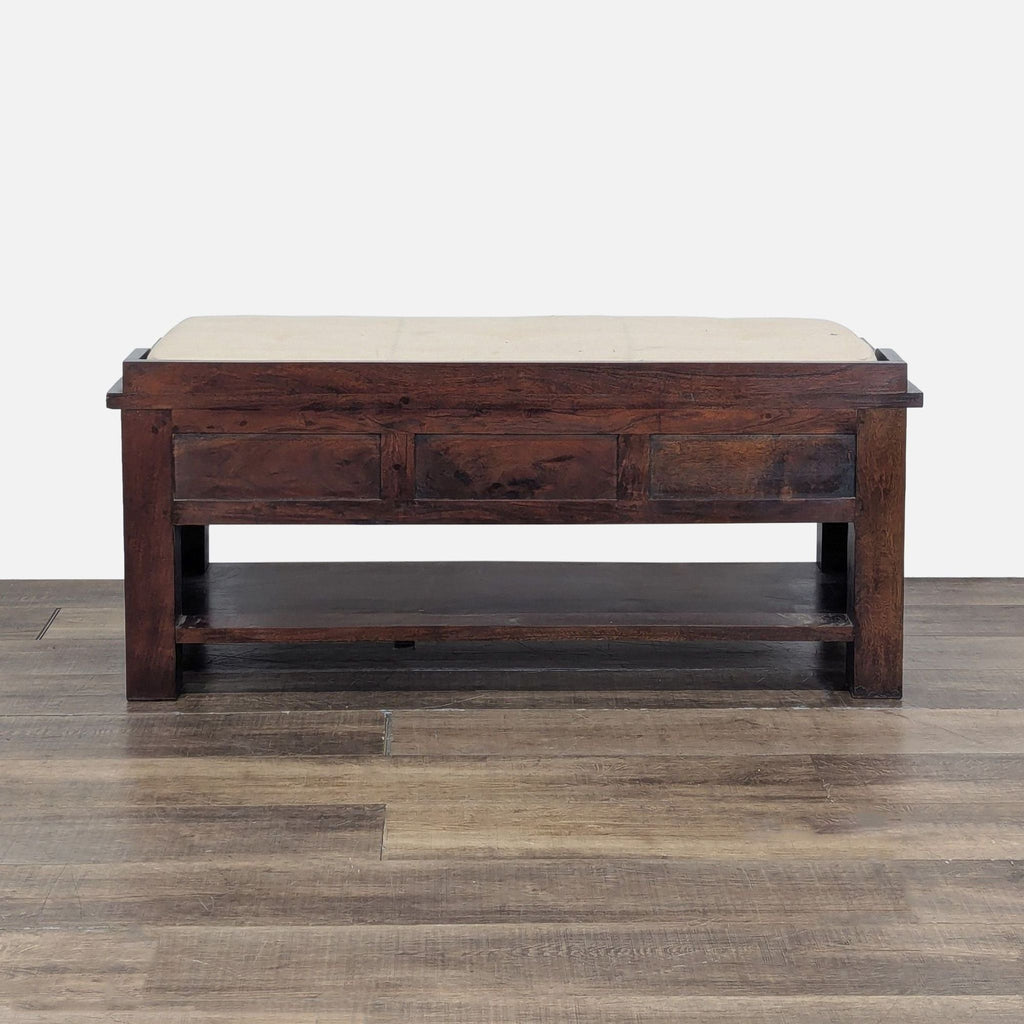 Pottery Barn Three Drawer Storage Bench with Cushion