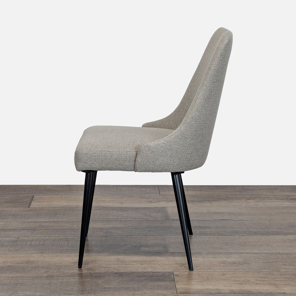 Mid-Century Fabric Upholstered Dining chair on Metal Legs