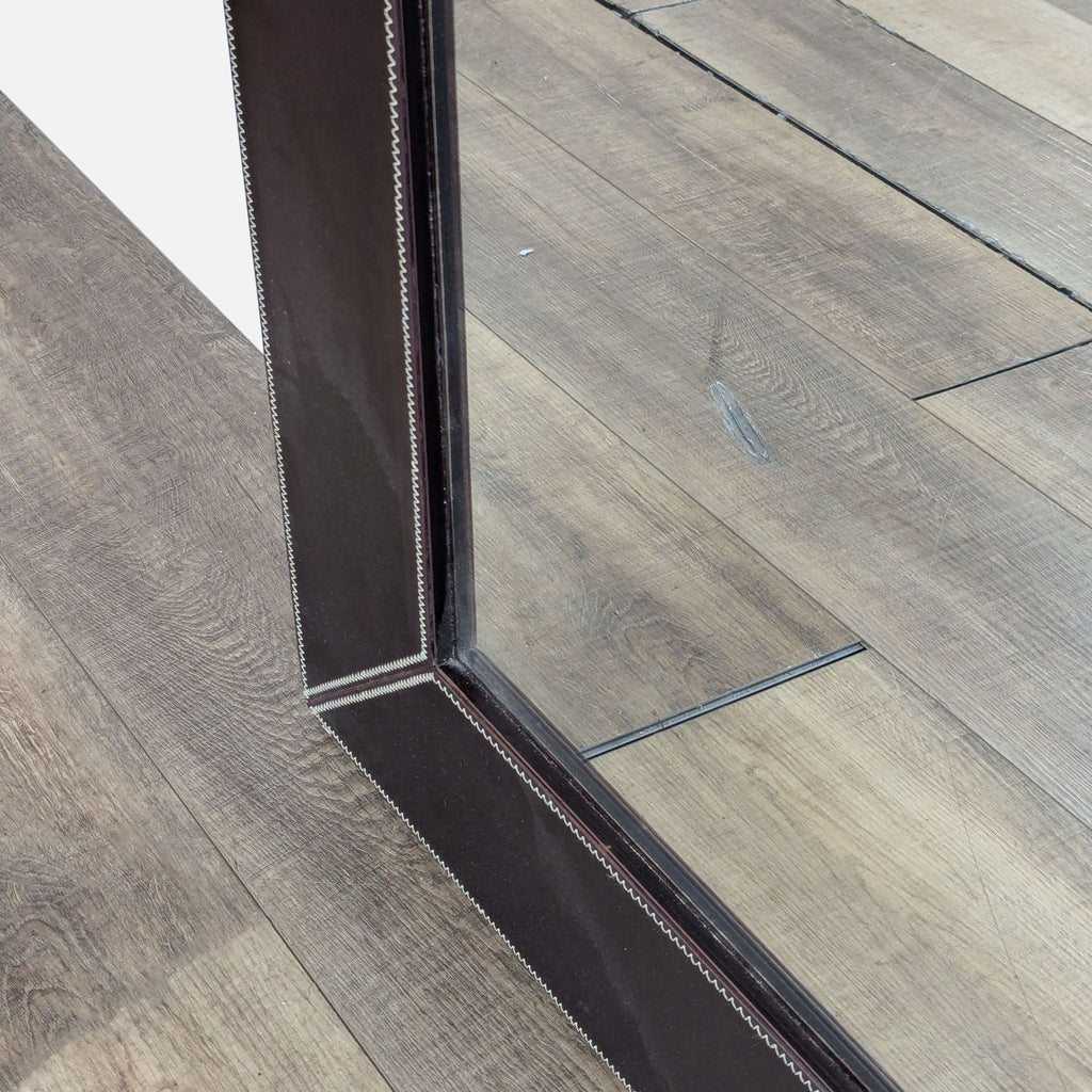 Faux Leather Framed Mirror
