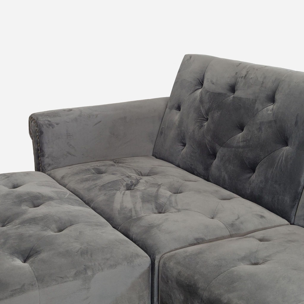 Veryke L-Shaped Sectional Sofa with Convertible Sleeper and Ottoman