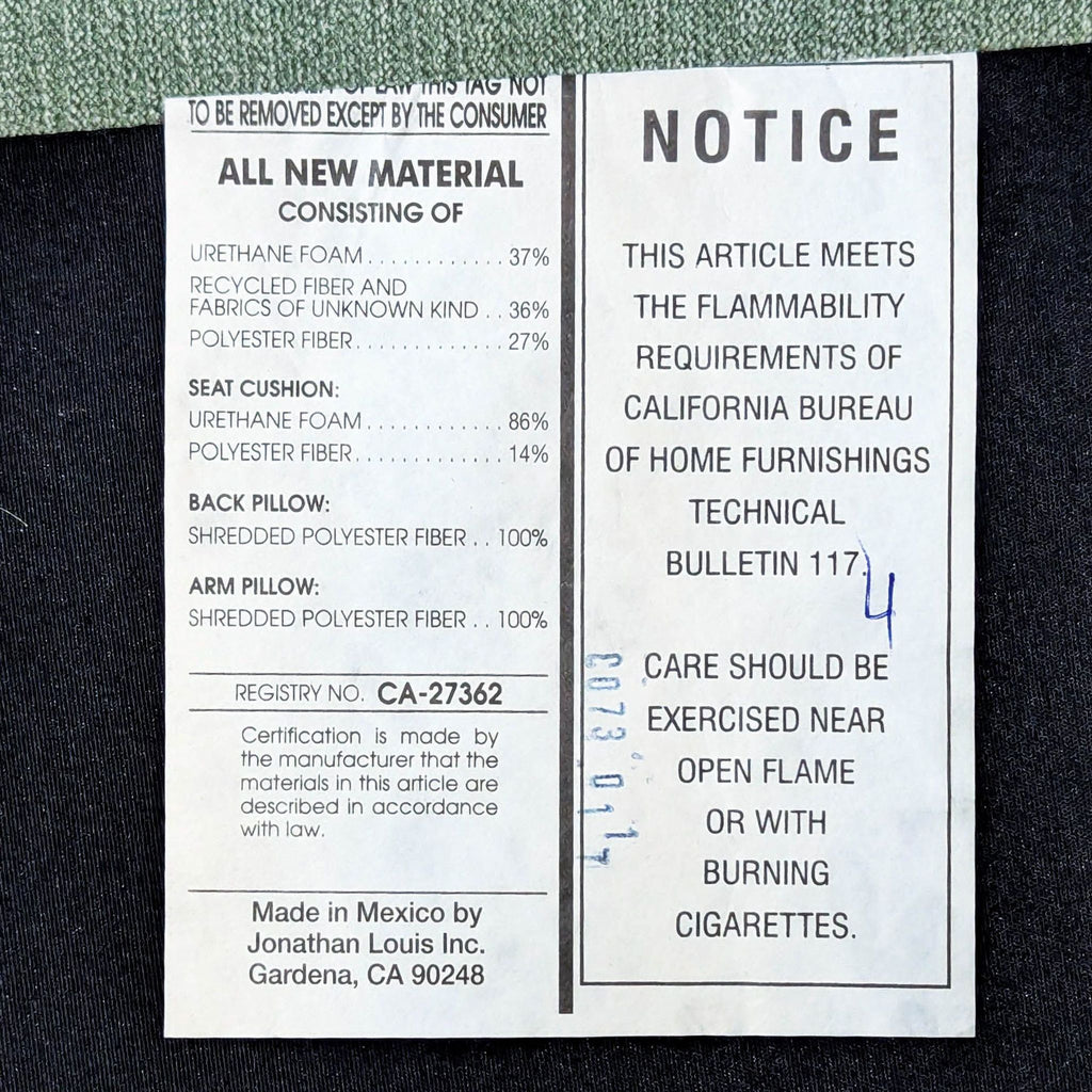 Jonathan Louis Contemporary Loveseat