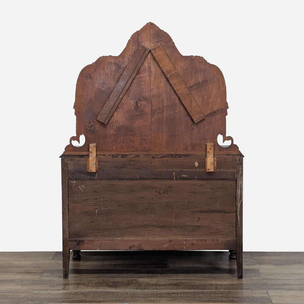 Antique Art Nouveau Dresser with a Three-Panel Mirror