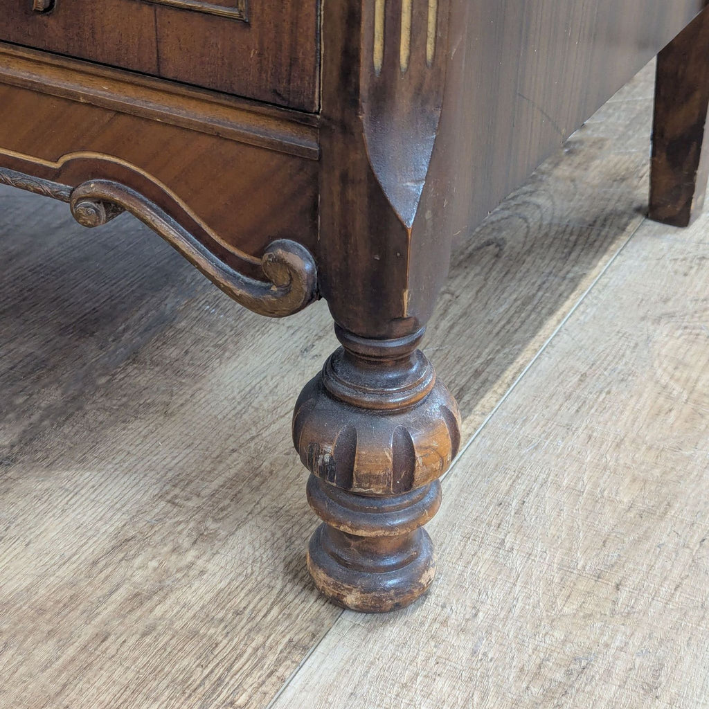 Antique Art Nouveau Dresser with a Three-Panel Mirror