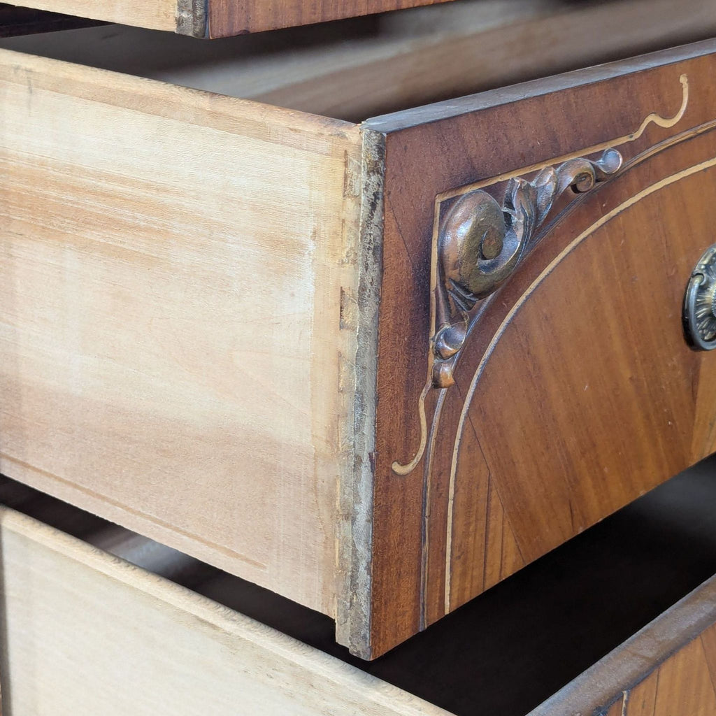 Antique Art Nouveau Dresser with a Three-Panel Mirror