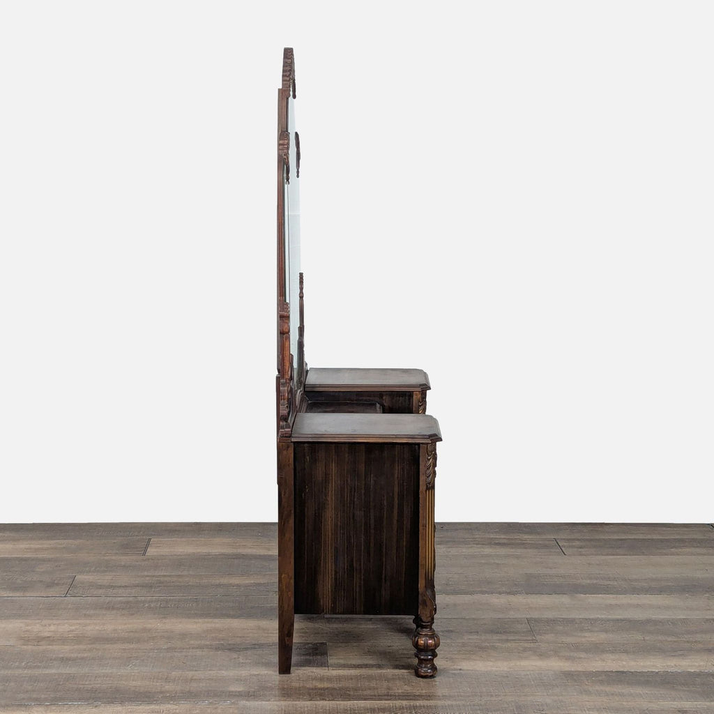 Antique Art Nouveau Vanity with a Three-Panel Mirror