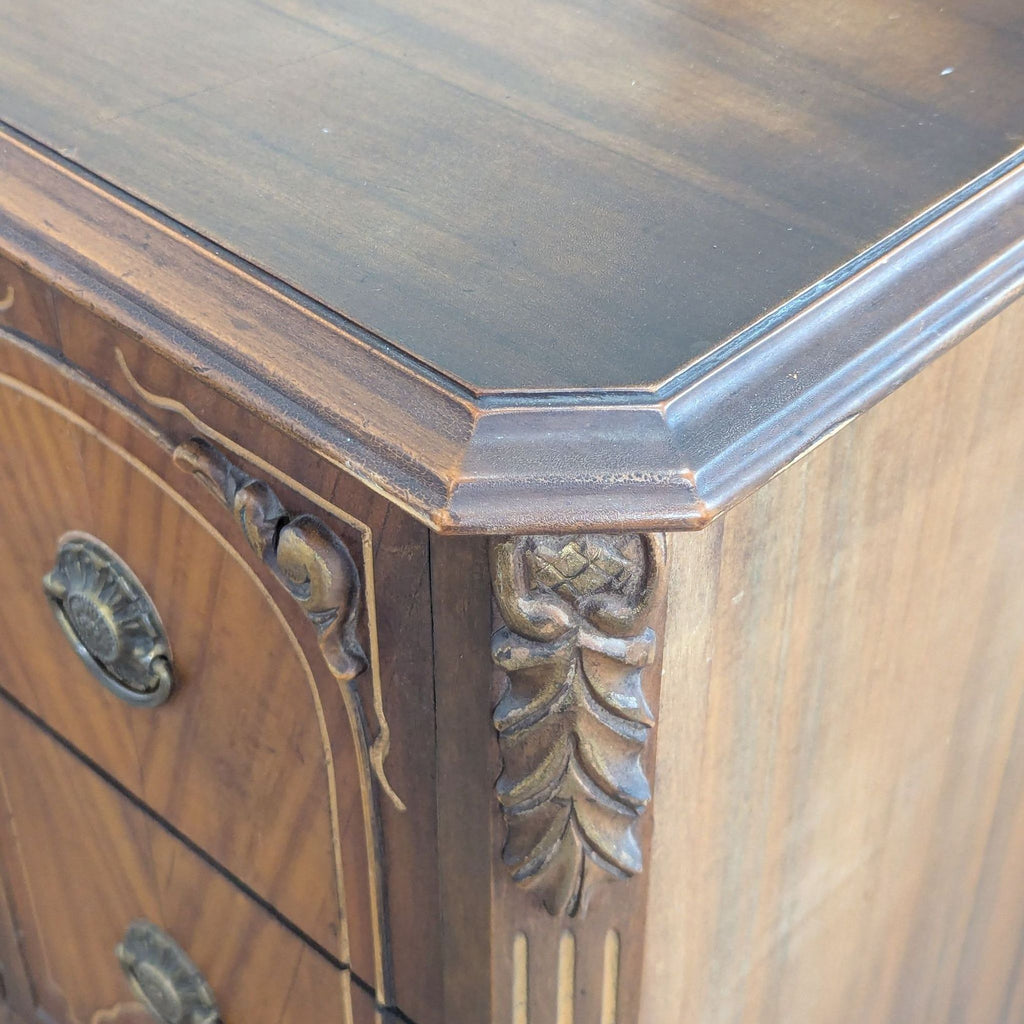Antique Art Nouveau Vanity with a Three-Panel Mirror
