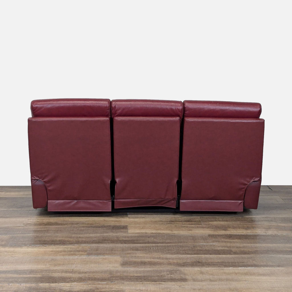 La-Z-Boy Maroon Leather Power Reclining Sofa