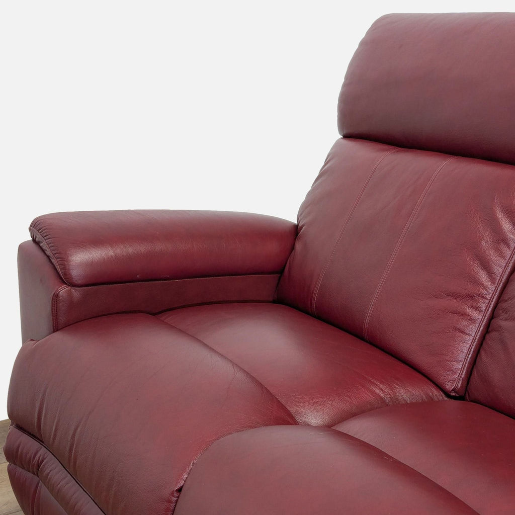 La-Z-Boy Maroon Leather Power Reclining Sofa