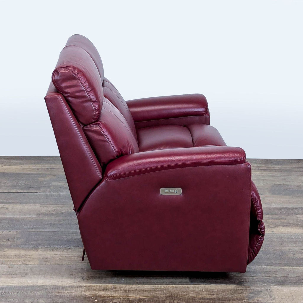 La-Z-Boy Maroon Leather Power Reclining Loveseat