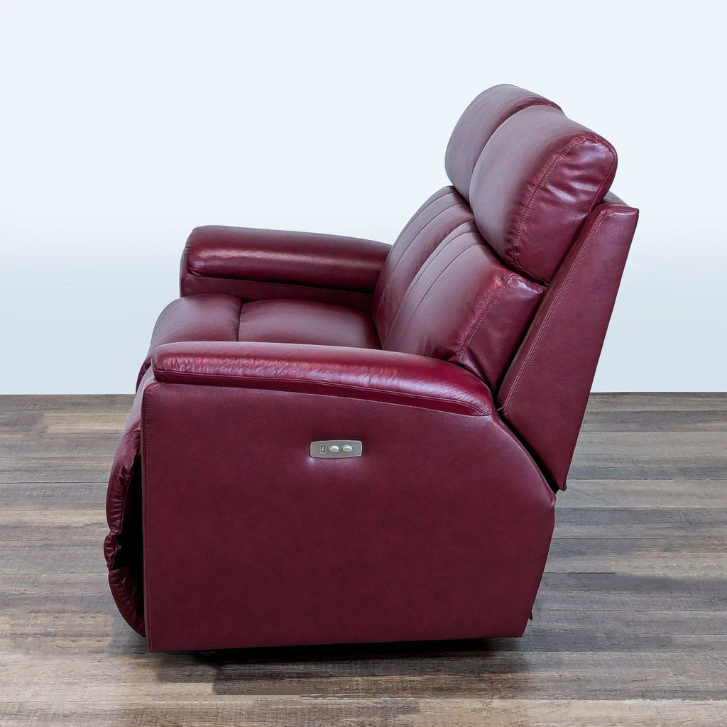 La-Z-Boy Maroon Leather Power Reclining Loveseat
