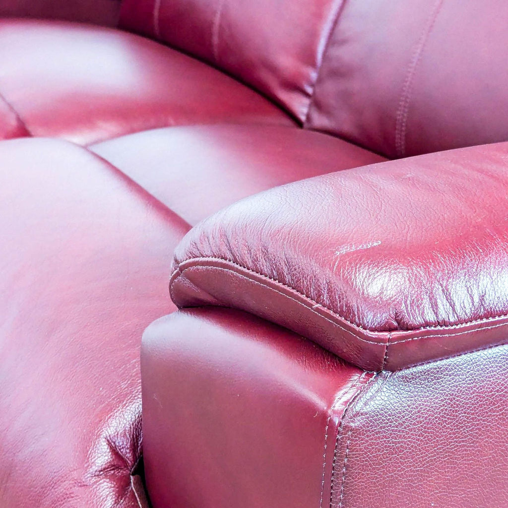 La-Z-Boy Maroon Leather Power Reclining Loveseat