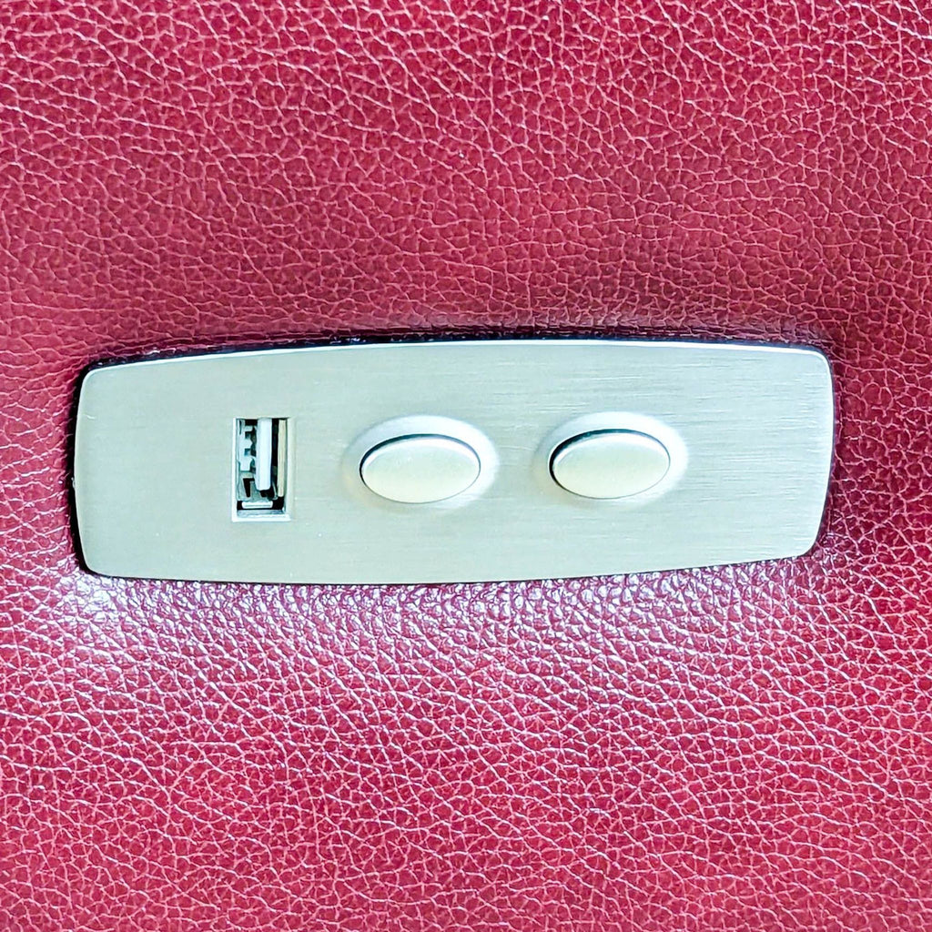 La-Z-Boy Maroon Leather Power Reclining Loveseat