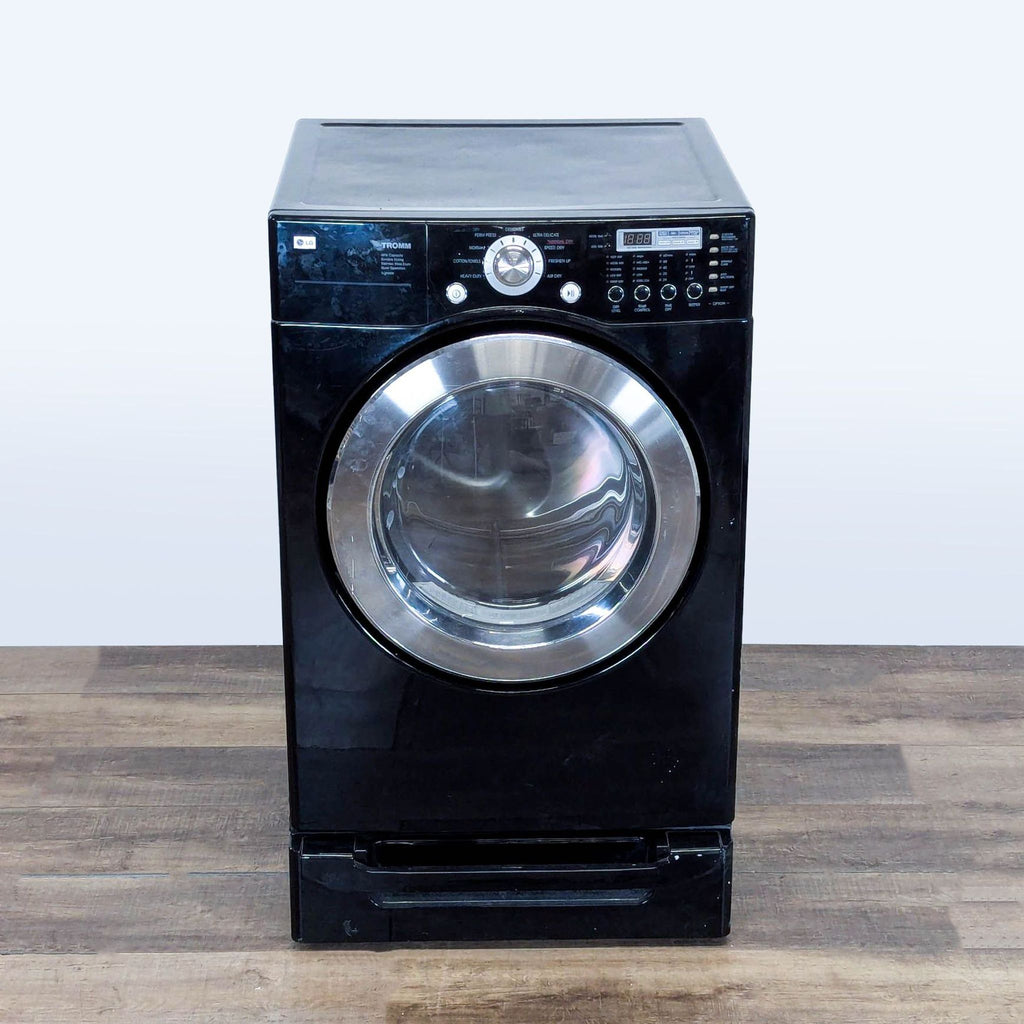 2. Black LG Inverter Direct Drive Washer by LG, front angle showing controls and door, Washer/Dryer category.