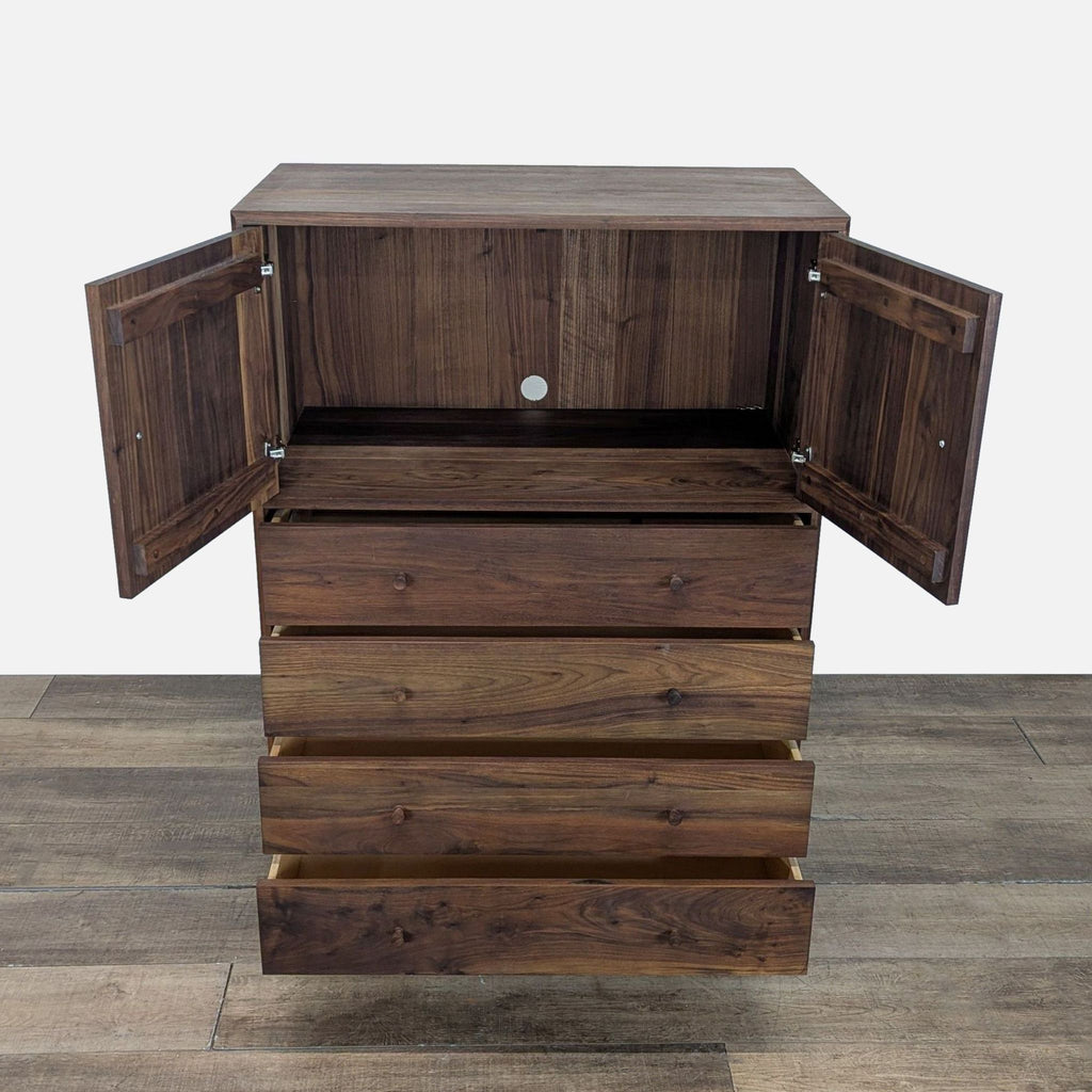 Room and Board Modern Walnut Dresser with Cabinet