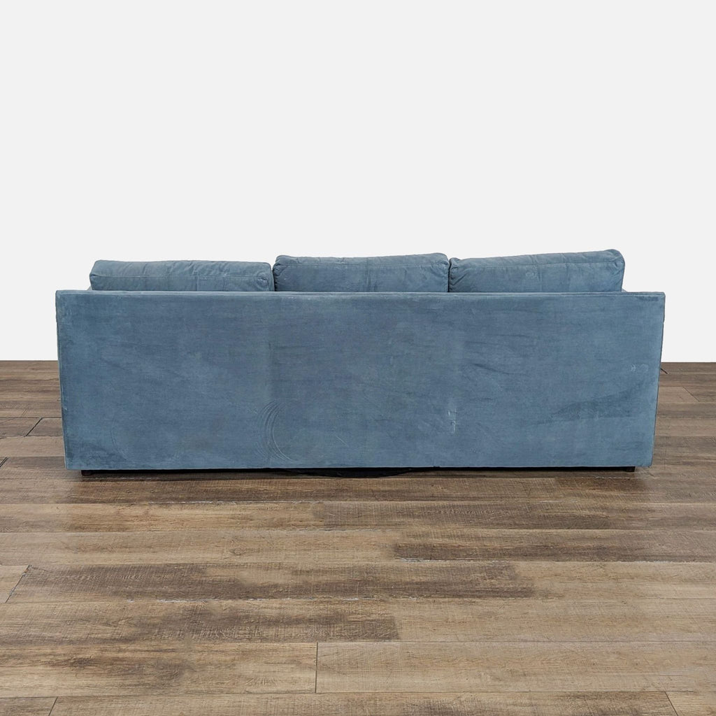 Crate and Barrel Blue Sectional Sofa with Chaise