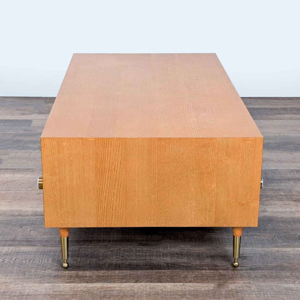 Anthropologie Wood Coffee Table with Storage Drawers