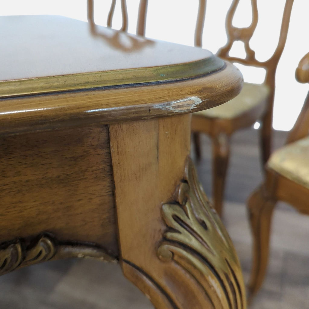 Vintage French Provincial Style Dining Table and 6 Chairs