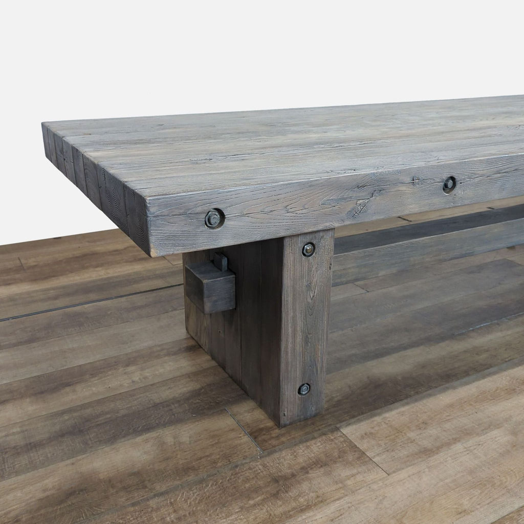 11-Foot High-End Reclaimed Wood Trestle Dining Table