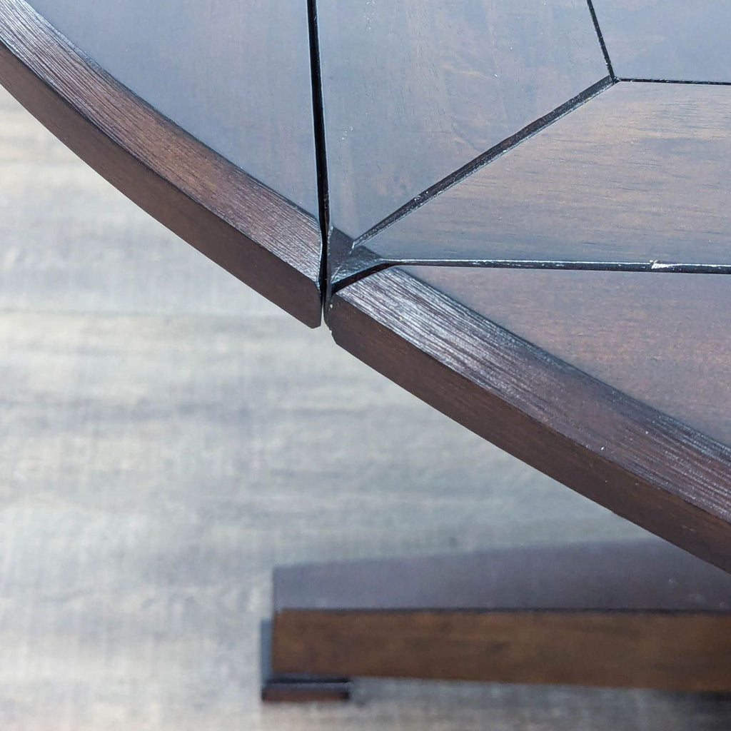 Rooms To Go Round Drop Leaf Table with 4 Slat Back Chairs in Cherry Merlot