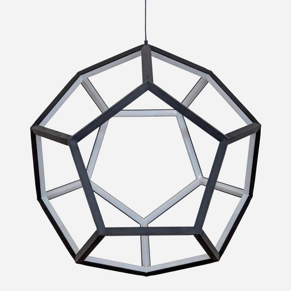 2. ET2 single-light pendant in a sculptural, open steel and acrylic design, illuminated and dimmable for versatile lighting.  