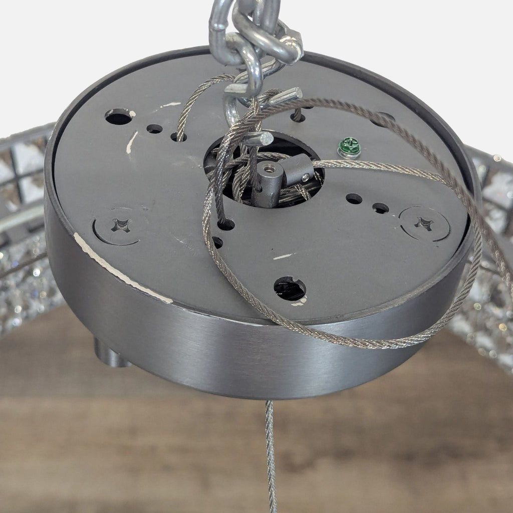 Modern Eclectic Ring Iron Crystal Chandelier