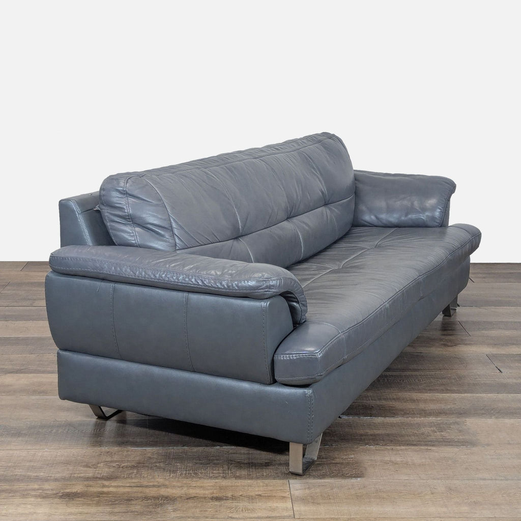 Ashley Furniture Gunter Modern 3-Seat Gray Leather Sofa